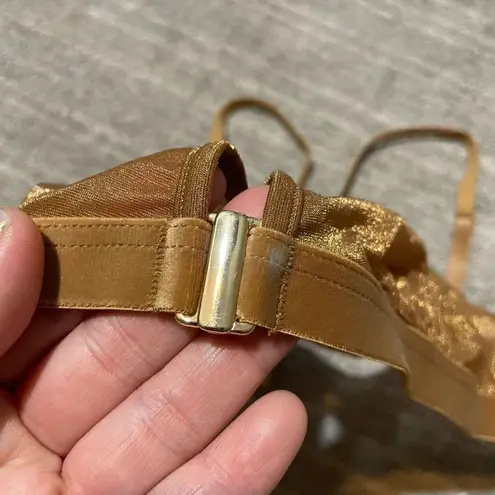 SKIMS Sparkle Glissenette Front Close Triangle Bralette Tan Brown Chai 3X NWT - Image 5