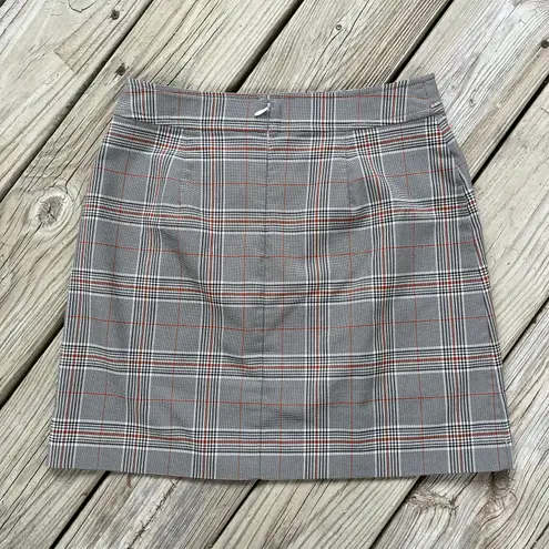 LOFT Outlet Women's Grey Plaid Schoolgirl Preppy Academia Mini Skirt Size 2P Gray
