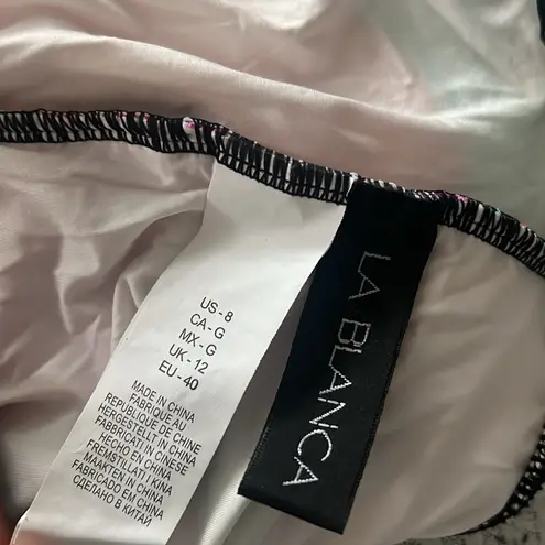 La Blanca Over the Shoulder Front Knot Tankini Swimsuit Top Size 8, New w/Tag