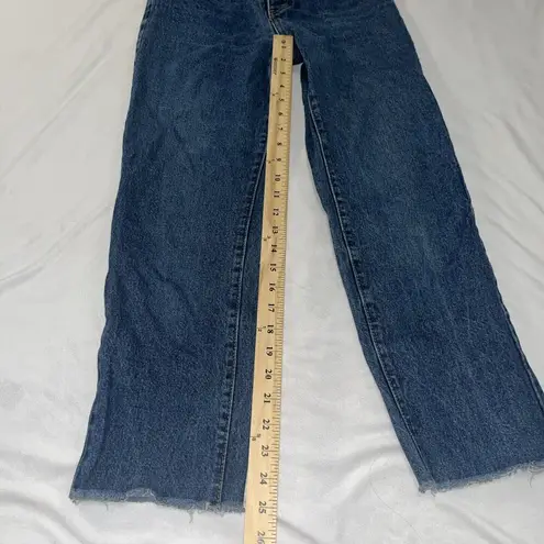 Brandy Melville  Small High Waisted Straight Leg Jeans Medium Blue