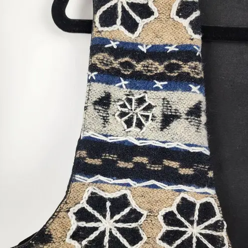 Jane Ashley Vintage Vest Wool Cotton Lined Floral Embroidery Size M