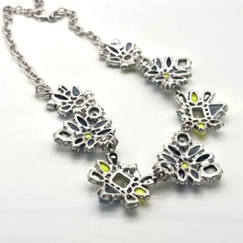 Stella & Dot Elodie Statement necklace Blue Silver Career Party