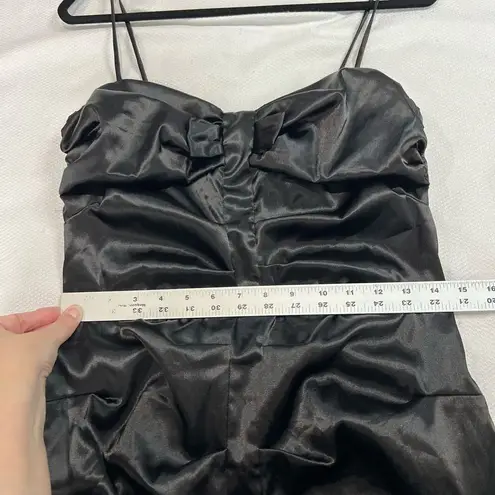 Taboo Vintage Black Ruched Center Spaghetti Strap Mini Dress