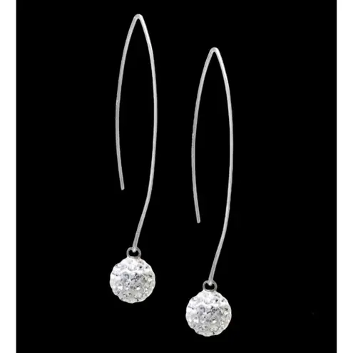 Giani Bernini NEW Crystal Ball Cluster Threader EARRINGS Sterling Silver Dangle