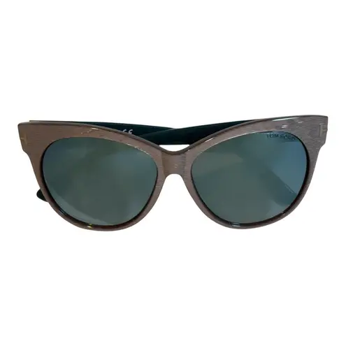 Tom Ford Purple Saskia Cat Eye Sunglasses Mirrored Blue Lens Designer TF330