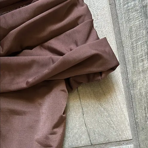 Meshki Brown Strapless Bodycon Dress