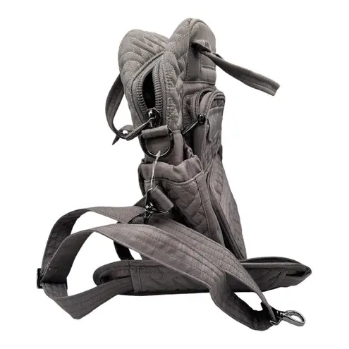 Lug Mini Puddle Jumper Quilted Crossbody Convertible Tote Brushed Pearl Grey Gray