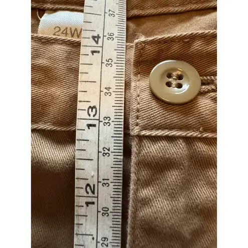 C.J. Banks Khaki Pants Relaxed Fit Pleated Front Casual Trousers Slacks 24W Tan Size undefined