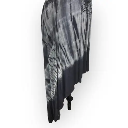 Vocal rhinestone hi low dress, ladies small gray tie dye graphic tank dress