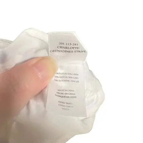 Rails Charlotte Dress in Grenadines Stripe White Blue Linen Size XS