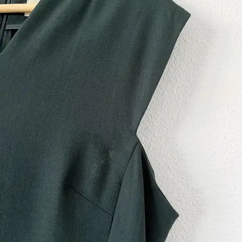 MM.LaFleur Dark Green V-Neck Aditi Sheath Career Sleeveless Dress