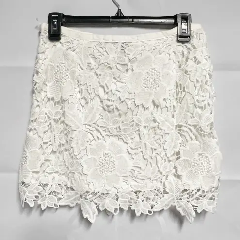 Forever 21  Crochet High Waisted White Skirt Size Small