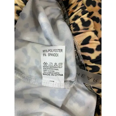 Half Heart Women's Animal Print Stretch Pants Brown Size M