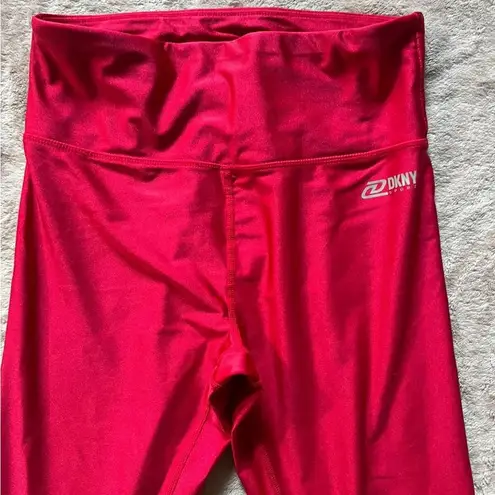 DKNY  SPORT Women's Tummy Control Red Workout Yoga Leggings Size XSmall