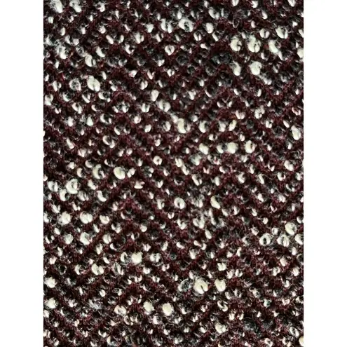 Loft Black White Knit Textured Boucle Pull on Drawstring Skirt Tweed Mini L