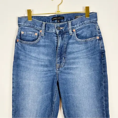 Modern American Lafayette Narrow Mid Rise Slim Crop Jean Santa Fe Size 25 Blue