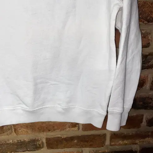 J. Crew x Pinkshop Cotton Power Woman White Graphic Sweatshirt Womens Size Small