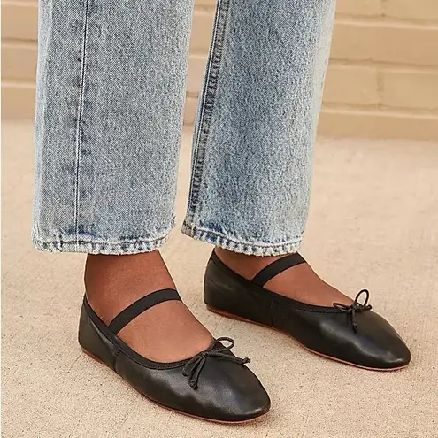 Loeffler Randall Leonie Leather Ballet Flat Black