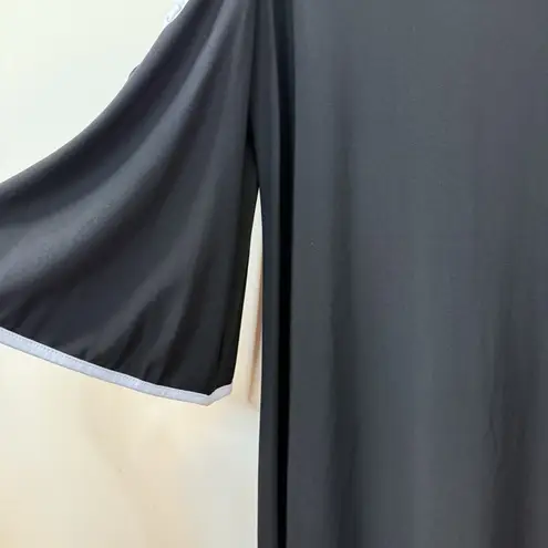 MSK Women's Black/White Cold Shoulder Flowy Floral Knee Length Dress NWT Size S Black