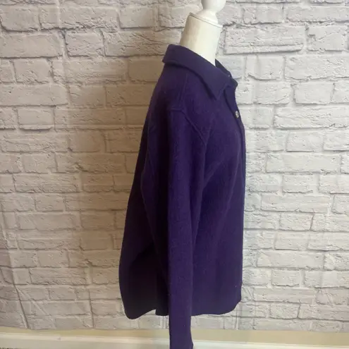 Appleseeds Women’s NWT Casual 100% Wool Lagenlook Button Down Size Large Purple