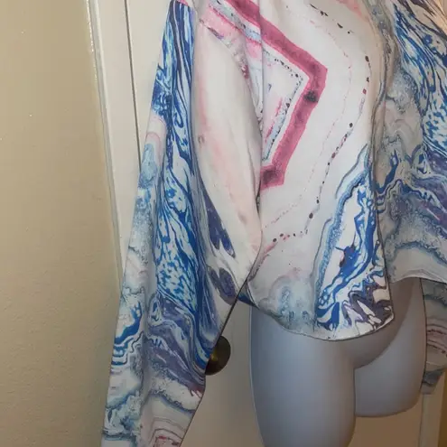 River Island marbled cropped sweater sweat top L