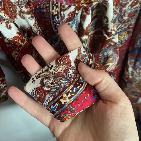 ZARA  paisley print satin shirt dress size XS