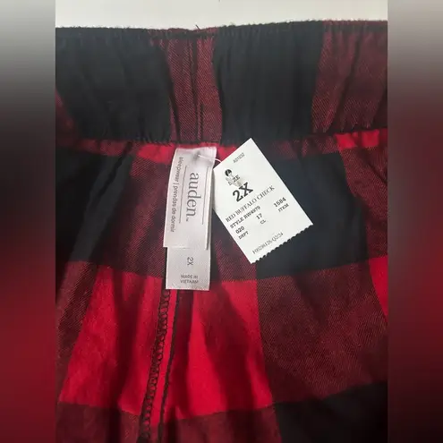 Auden Women’s Sleep Pajama Shorts Red Buffalo Check Plus size 2X