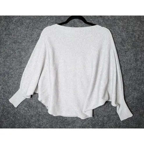 Kerisma Knits Top S/M Light Grey Batwing Dolman Sleeve Boat Neck Cape Sweater