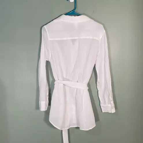 ANDIE  The Corvo Button Up Top CoverUp White size S NWT