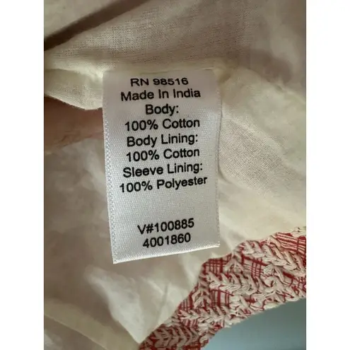 Coldwater Creek WOMEN'S CORAL & CREAM 3/4 SLEEVE BLAZER JACKET - SIZE 14 *READ*