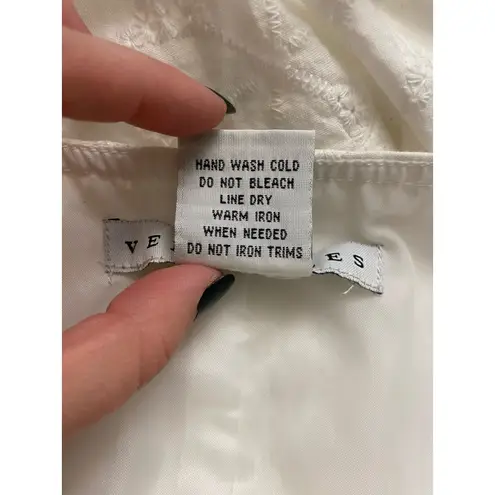 Versailles White Eyelet Lace Midi Skirt Womens Size 12 Boho Cottage