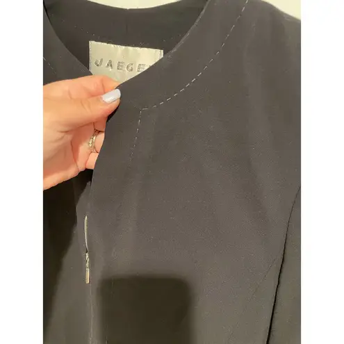 Jaeger Vintage wool black zip up coat 8/10