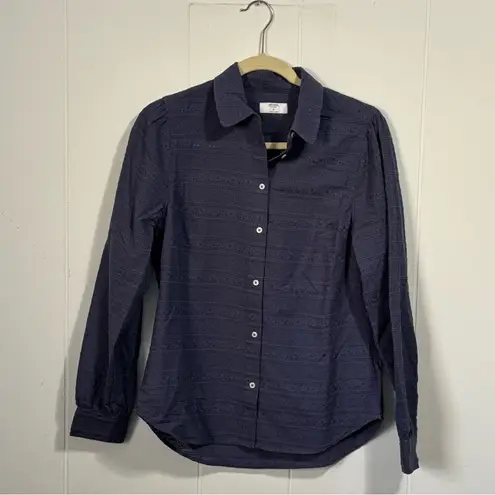 Untuckit Blue Eyelet Carmella Button Up Top Coastal 4 Blue