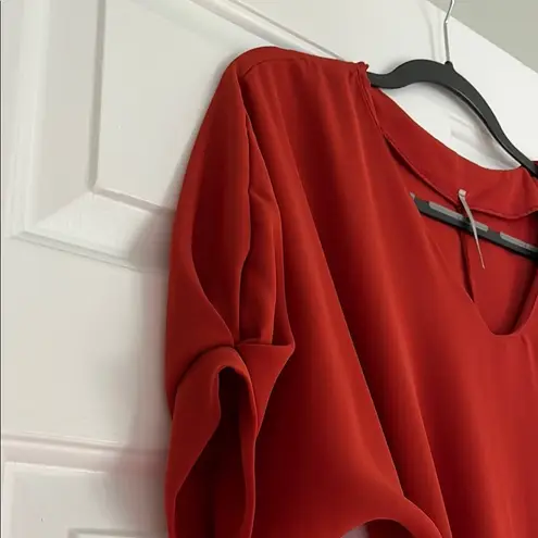 Red Lolly Red Tie Front Blouse with Relaxed Fit