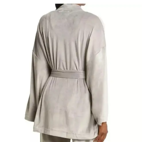 SKIMS by Kim Kardashian Velour Fleece Wrap Short Robe SMOKE A47