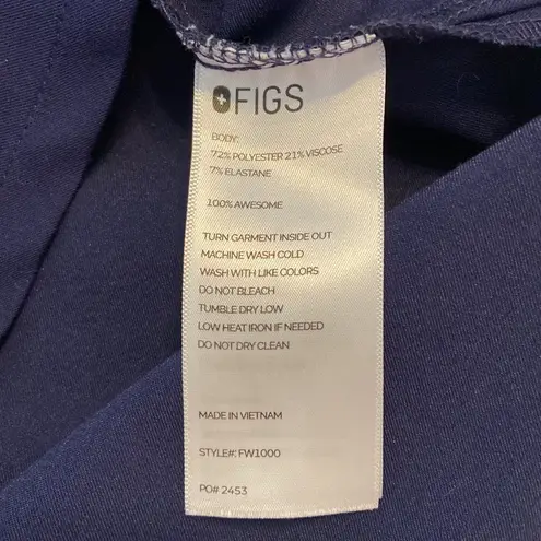 FIGS  top size S excellent condition length 26” bust 36” navy blue