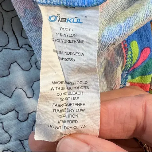 IBKUL Estela Zip Mock Neck Sleeveless – Multi Floral Golf/Tennis Dress Sz L 🧡 Blue Size L