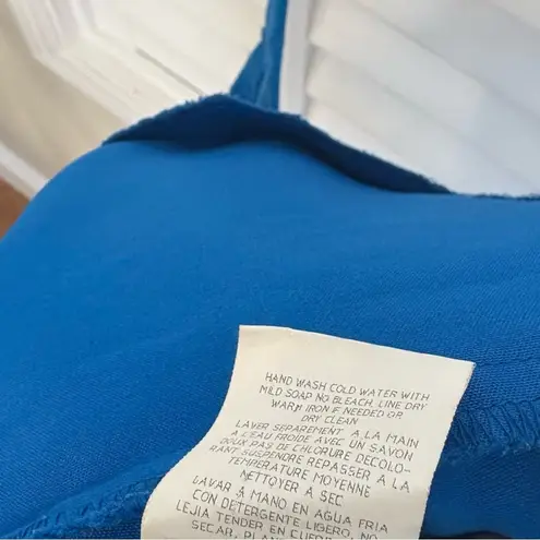 Leslie Fay Blue Two Piece Suede Skirt Set Size 14P