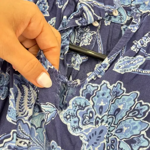 Derek Lam Collective Junia Ruched Sleeve Blue Floral Dress