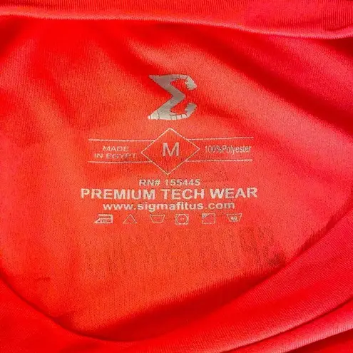 Sigma Fit Coral Sports Skind Workout Top Shirt Red Size M