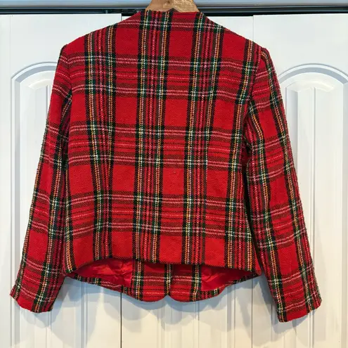 Charter Club Red Plaid Jacket Size 6