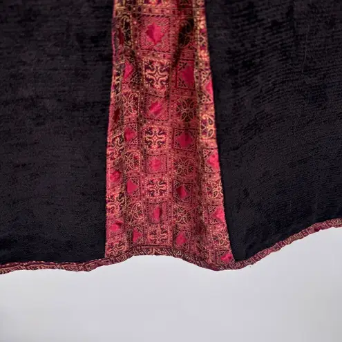 Dressbarn Jacket Women Small Black Velvet Cotton Rayon Whimsigoth Witchy Vintage