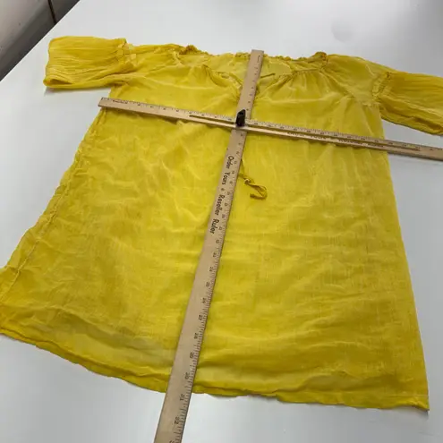 Sophia BY VIX Cover Up Womens Medium Yellow Voile Cotton Gauze Tunic Swim Beach
