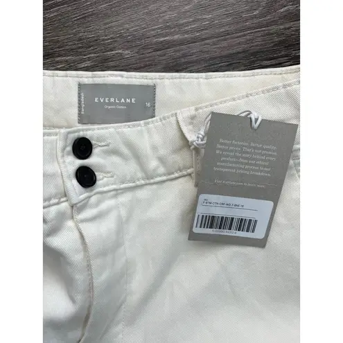 Everlane NWT  The Organic Crop Wide-Leg Twill Pant In Bone Size 16