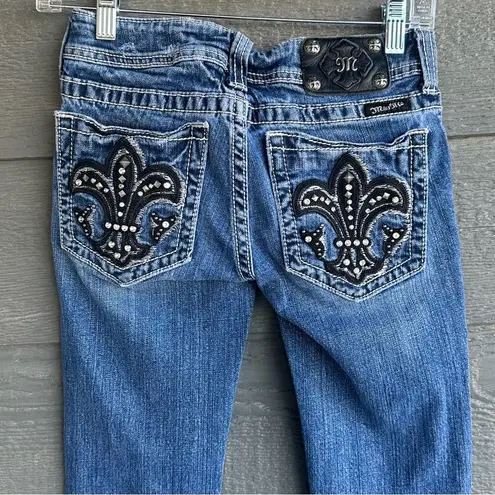 Miss Me  Fleur De Lis Women’s 25 Signature Rise Boot Cut Jeans JP5075