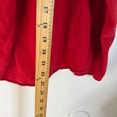 Habitat Red Asymmetrical Button Front Long Sleeve Women's Top Size M Lagen