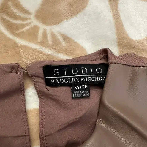 Badgley Mischka Studio | Faux Leather Sleeveless Top Brown Vintage | Women's XS