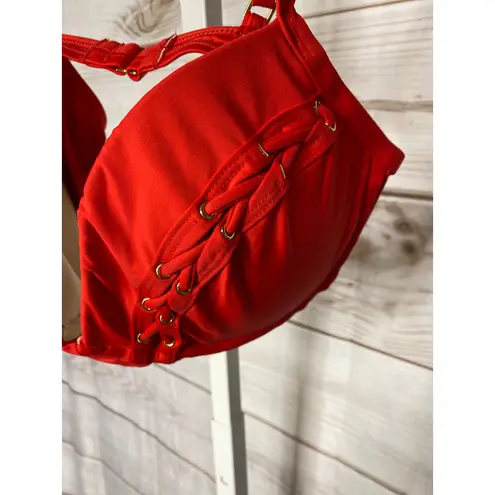 La Blanca Brand New Women's Size 10 Red Padded Pushup Bikini Top Underwire