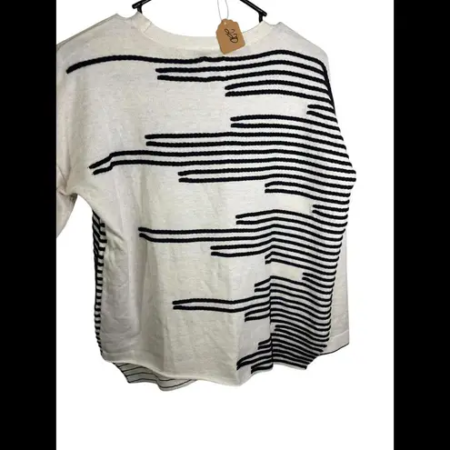 Nic+Zoe Striped Knit Sweater - White Multi XS