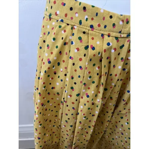 Vintage mustard yellow polka dot ditsy retro circle A Line Poodle skirt Size 4
